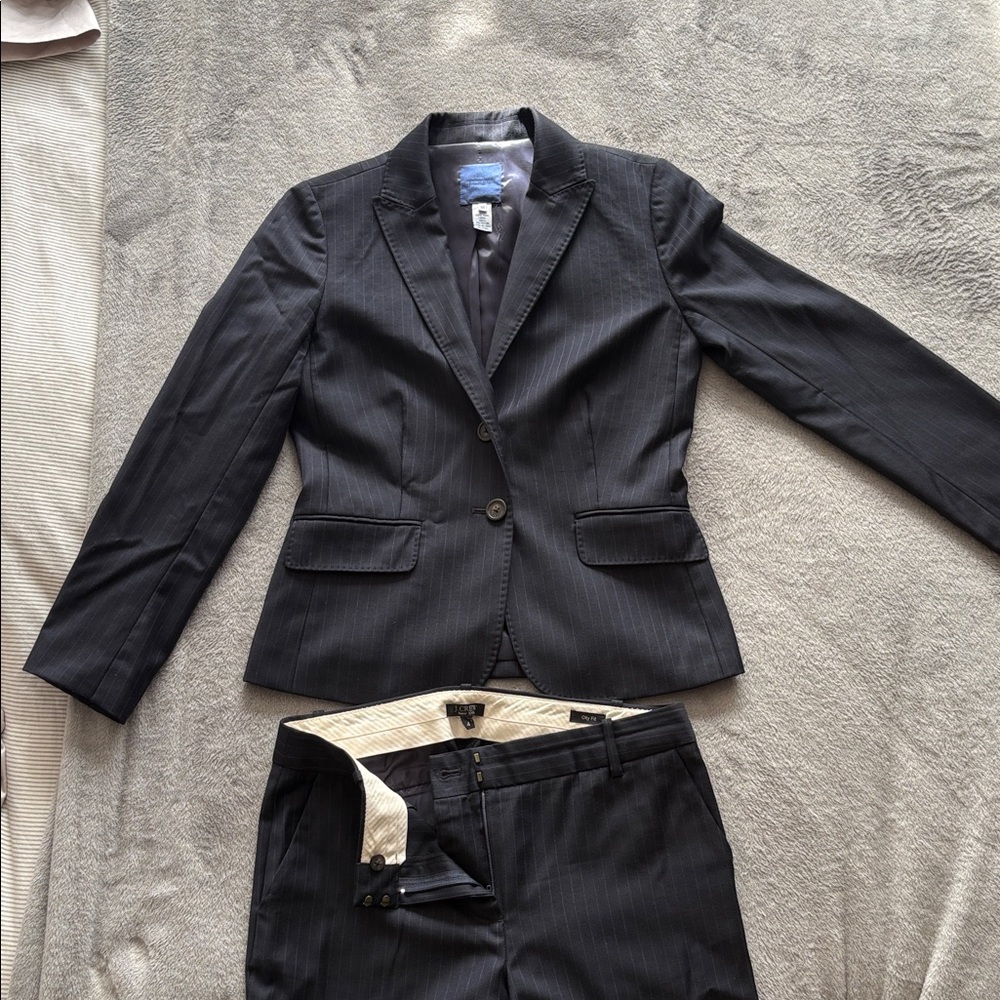 J. Crew Navy Pinstripe Suit